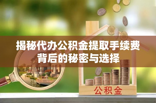 大内揭秘代办公积金提取手续费背后的秘密与选择