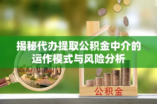 大内揭秘代办提取公积金中介的运作模式与风险分析